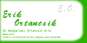 erik ortancsik business card